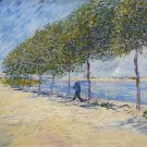 Decoration Poster.Along the Siene by Van Gogh art painting.Home Room decor.11349