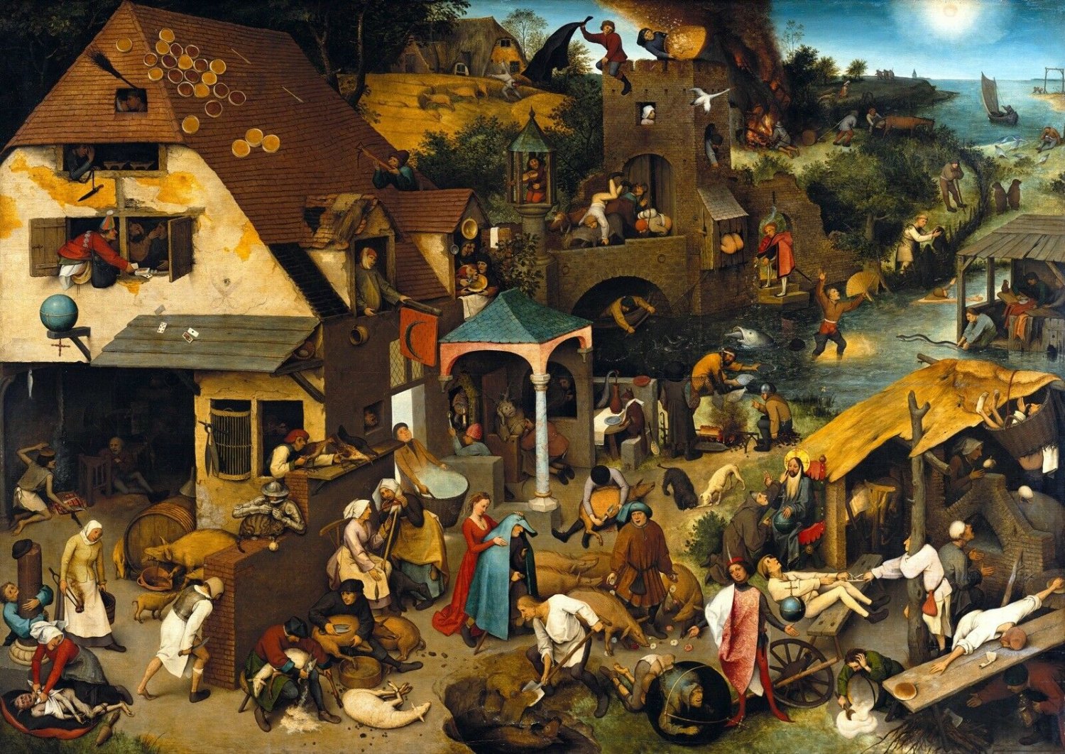 Decoration Poster.The Dutch proverbs by Pieter Bruege painting.Wall Decor.11300