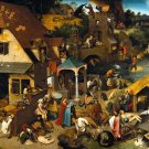 Decoration Poster.The Dutch proverbs by Pieter Bruege painting.Wall Decor.11300