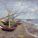 Decoration Poster.Fishing boats.Van Gogh art painting.Home Room dorm decor.11354