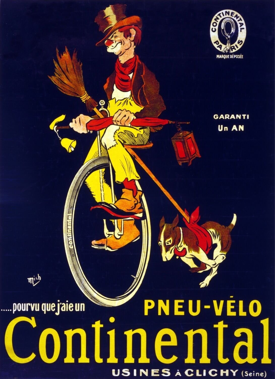 3206.Hobo on bicycle Unicycle french POSTER.Home shop Room art decoration