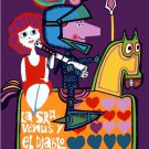 Spanish movie Poster.VENUS Y DIABLO art.Funny graphic design.Home Interior Decor Spanish movie Poster.VENUS Y DIABLO art.Funny graphic design.Home Interior Decor