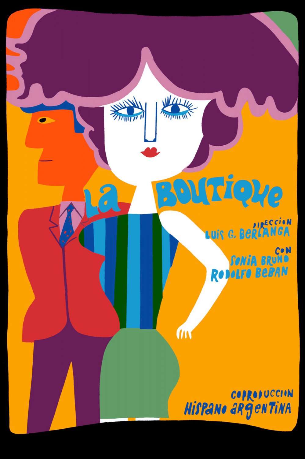 Movie Poster for film LA BOUTIQUE.Fashion store.Colorful sexy Room art decor