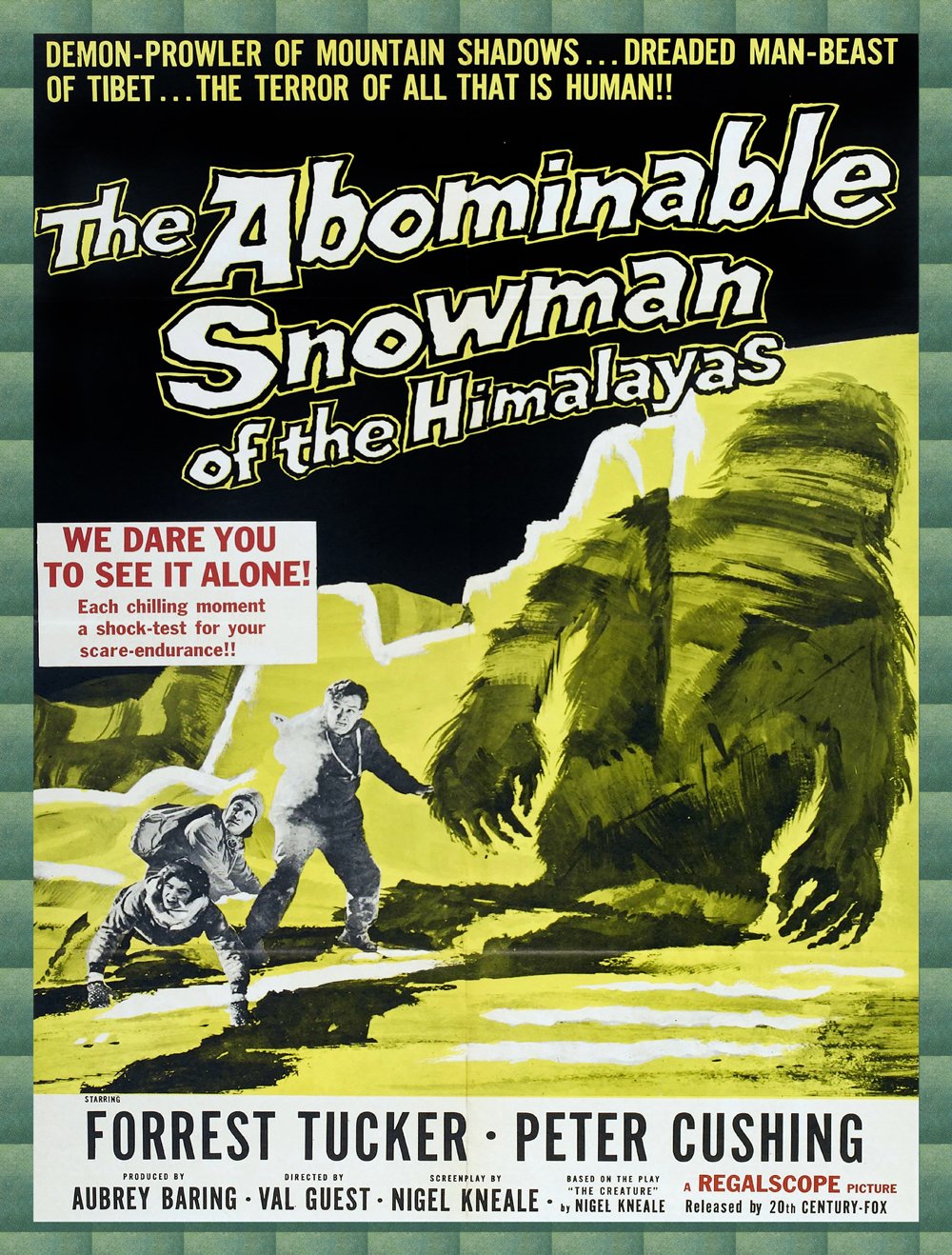Decorative movie Poster.The Abominable Snowman of the Himalayas.Yeti