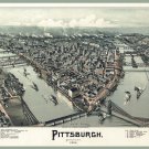 Decoration Poster.Pittsburgh Pennsylvania 1902 Bird's eye view.Aerial.9864