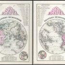 Decorative Poster.Home wall decor.Northen and Southern Hemispheres world map.8080 Decorative Poster.Home wall decor.Northen and Southern Hemispheres world map.8080