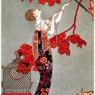 Decorative Poster Home wall decor.Deco woman with exotic bird.Nouveau art.8308 Decorative Poster Home wall decor.Deco woman with exotic bird.Nouveau art.8308