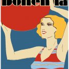 Decorative Poster.Home wall interior.Home room art.Lady w/Red Beach Ball.6581 Decorative Poster.Home wall interior.Home room art.Lady w/Red Beach Ball.6581