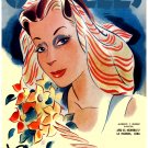 Decorative Poster.Home wall interior.Room art.Lady fashion w/ flowers.6780