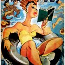 Decorative Poster.Home wall interior.Room art.Woman reading in the Beach.6810 Decorative Poster.Home wall interior.Room art.Woman reading in the Beach.6810