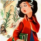 Decor Poster.Home wall interior.Room home design art.Crying sad brunette.6905