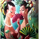 Decor Poster.Home wall interior.Home Room design art.Fruit girls with fans.6952 Decor Poster.Home wall interior.Home Room design art.Fruit girls with fans.6952