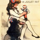 Decorative Poster.Girl soldier doll and black poodle.7839 Decorative Poster.Girl soldier doll and black poodle.7839