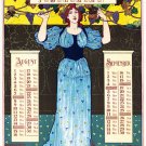 Decorative Poster.Art Wall decor.Calendar girl in blue.7952 Decorative Poster.Art Wall decor.Calendar girl in blue.7952