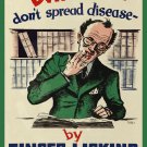 Decoration 11x14 Poster.Don't spread disease.Finger licking.9743 Decoration 11x14 Poster.Don't spread disease.Finger licking.9743