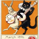 Decorative 11x14 Poster.Art Wall.Room decor.The black cat.Rabbit.8027 Decorative 11x14 Poster.Art Wall.Room decor.The black cat.Rabbit.8027