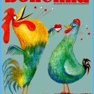 Decoration 11x14 Poster.Wall art design.Romantic rooster and hen.Valentine love.10458