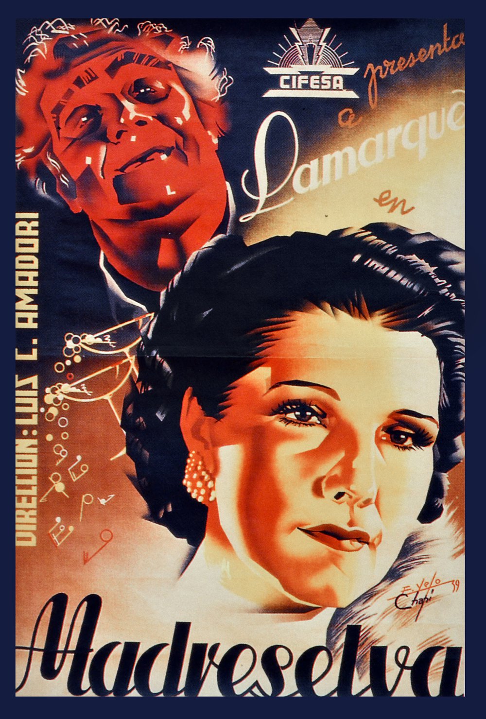 Decorative movie 8x10 Poster.Madreselva.Libertad Lamarque.Spanish film.9464