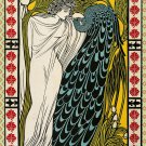 Decoration 8x10 Poster.Art Nouveau Bradley his Book.Peacock.9897