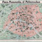 Decorative 8x10 Poster.Home wall decor.Paris Retro Map.8068 Decorative 8x10 Poster.Home wall decor.Paris Retro Map.8068