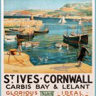 Decorative 8x10 Poster.Home wall decor.St. Ives Cornwall Carbis Bay travel ad.8076 Decorative 8x10 Poster.Home wall decor.St. Ives Cornwall Carbis Bay travel ad.8076