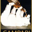 Decorative 8x10 Poster Home wall decor.Campari Polar bear drinking Campari wine.8343