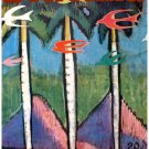 Decorative 8x10 Poster.Home wall interior.Home room art.Hills,Palms and birds.6600