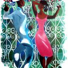 Decorative 8x10 Poster.Home wall interior.Room art.Black couple talking by fence.6728