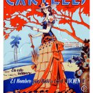 Decorative 8x10 Poster.Home wall interior.Room art.Colonial fashion dress and hat.6827