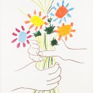 Decoration 8x10 Poster.Room interior.Picasso.Friendship flowers drawing.8113