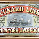 Decoration 8x10 Poster.Wall art design.Cunard Line.New York Liverpool.Sail Ship.10328