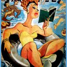 Decoration 8x10 Poster.Wall art design.Woman reading at the beach.10645 Decoration 8x10 Poster.Wall art design.Woman reading at the beach.10645