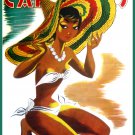 Decoration 8x10 Poster.Wall art design.Swimsuit girl posing with mexican hat.10710