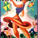 Decoration 8x10 Poster.Wall art design.Woman flying kite.10725