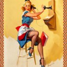 Decoration 8x10 Poster.Room art wall design. Pinup girl.Making a call.8828 Decoration 8x10 Poster.Room art wall design. Pinup girl.Making a call.8828
