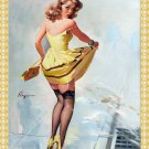 Decoration 8x10 Poster.Room art wall design. Pinup girl.Yellow dress.8840