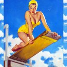Decoration 8x10 Poster.Room art wall design. Pinup girl.Diving board.8849
