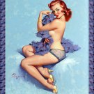Decoration 8x10 Poster.Room art wall design. Pinup girl.Redhead golden shoes.8853