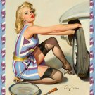Decoration 8x10 Poster.Room art wall design. Pinup girl.Changing her tire.8859 Decoration 8x10 Poster.Room art wall design. Pinup girl.Changing her tire.8859
