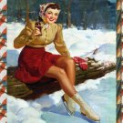 Decoration 8x10 Poster.Room art wall design. Pinup girl.Ice skating.8889
