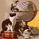 Decoration 8x10 Poster.Room art wall design.Cats in top of the world.9283