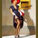 Decoration 11x14 Poster.Room art wall design. Pinup girl.Red hat.8820