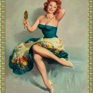Decoration 11x14 Poster.Room art wall design. Pinup girl.Looking in her mirror.8824