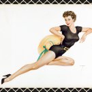 Decoration 11x14 Poster.Room art wall design. Pinup girl.Black leotard.8845