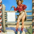 Decoration 11x14 Poster.Room art wall design. Pinup girl.Cowgirl.8882