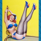 Decoration 11x14 Poster.Room art wall design. Pinup girl.Legs up sailor.8891