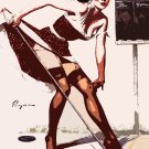 Decoration 11x14 Poster.Room art wall design. Pinup girl.Shuffleboard.8924