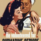 Decoration 11x14 Poster.Room art wall design.Subamarine service.Navy.9049