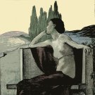 11x14 Poster decor.Room art wall design.Jugend Youth magazine  woman relaxing.9409