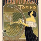 Decoration 11x14 Poster.Room art wall design.Teatro Regio.Harp.9590
